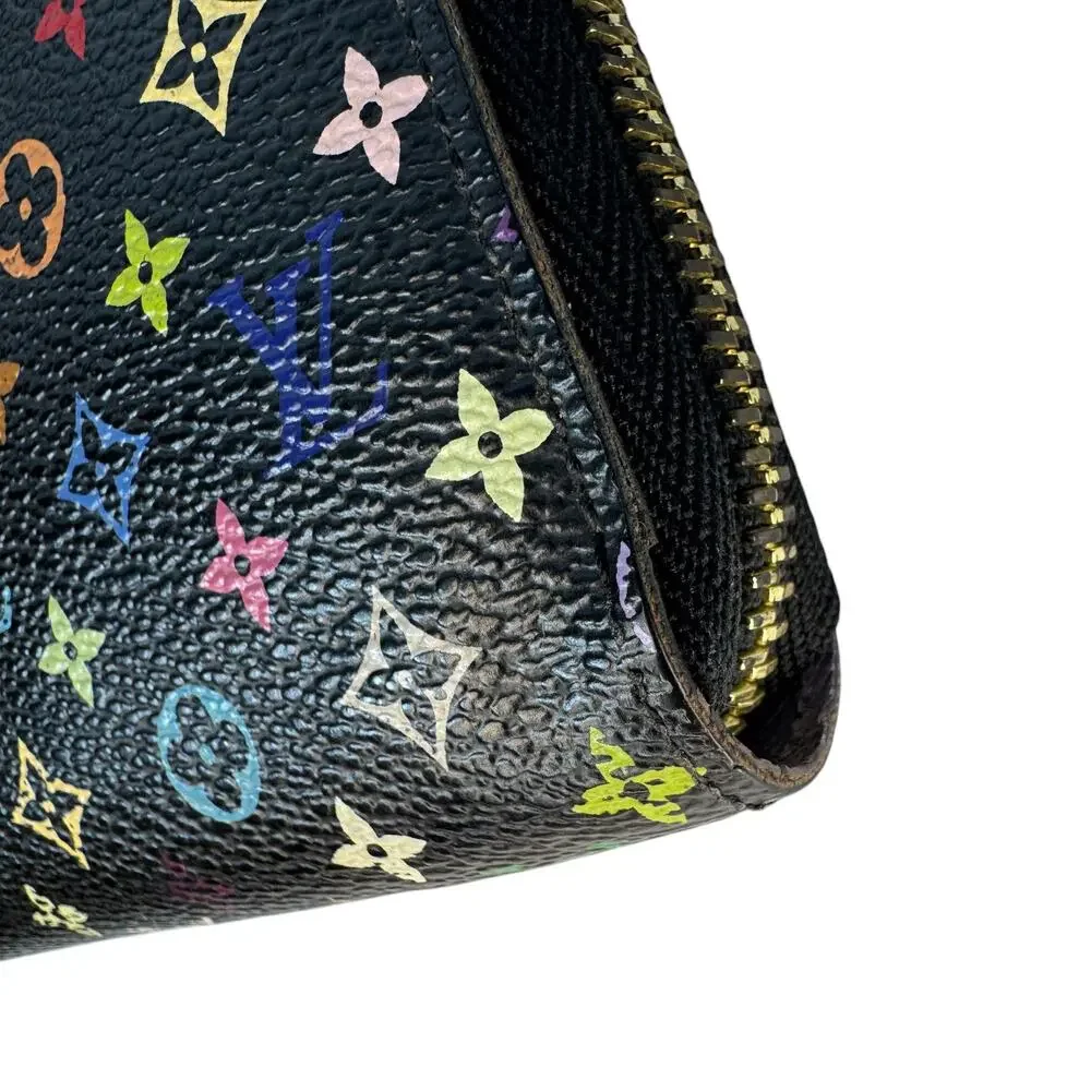 Louis Vuitton Murakami Wallet Multicolor Monogram Vintage Long Zippy Noir Purple - Picture 11 of 14
